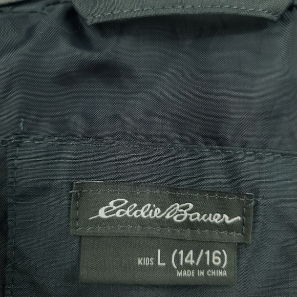Eddie Bauer Big Kids Large 14/16 Red Grey Windbreaker Jacket Hooded Lightweight - Picture 9 of 11